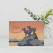 Bighorn Sheep American West Wildlife Einladung (Stehend Vorderseite)