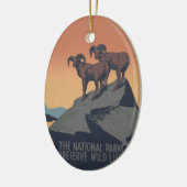 Bighorn Sheep American West Wildlife Keramik Ornament (Links)