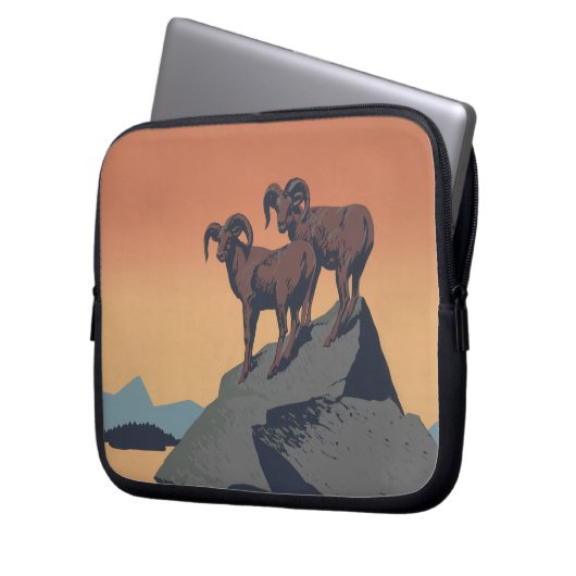 Bighorn Sheep American West Wildlife Laptopschutzhülle (Vorderseite Links)