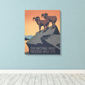 Bighorn Sheep American West Wildlife Leinwanddruck (Insitu (Holzboden))