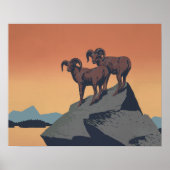 Bighorn Sheep American West Wildlife Poster (Vorne)