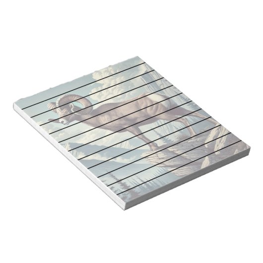 Bighorn Sheep auf einem Felsvorsprung Notizblock (angewinkelt)