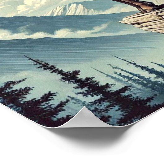 Bighorn Sheep auf einem Felsvorsprung Poster (Ecke)