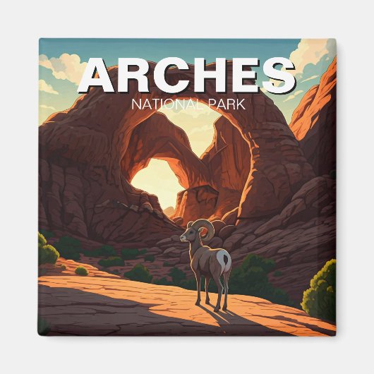 Bighorn Sheep Moab Utah Arches Nationalpark Magnet (Vorne)