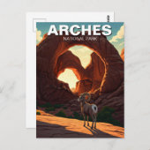 Bighorn Sheep Moab Utah Arches Nationalpark Postkarte (Vorne/Hinten)