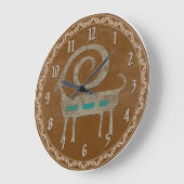 Bighorn Sheep Petroglyph Große Wanduhr (Winkel)