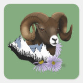 Bighorn Sheep Quadratischer Aufkleber (Vorderseite)