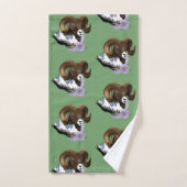 Bighorn Sheep Ram Green Mountains Badhandtuch Set (Handtuch)