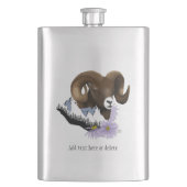 Bighorn Sheep Ram Green Mountains Flachmann (Vorderseite)
