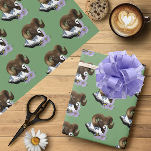 Bighorn Sheep Ram Green Mountains Geschenkpapier