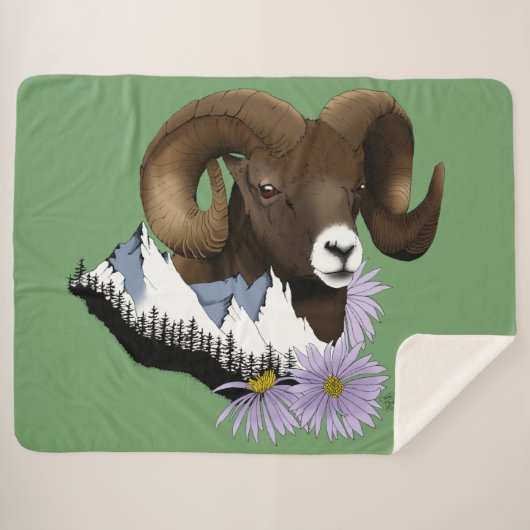 Bighorn Sheep Ram Green Mountains Sherpadecke (Vorderseite (Horizontal))