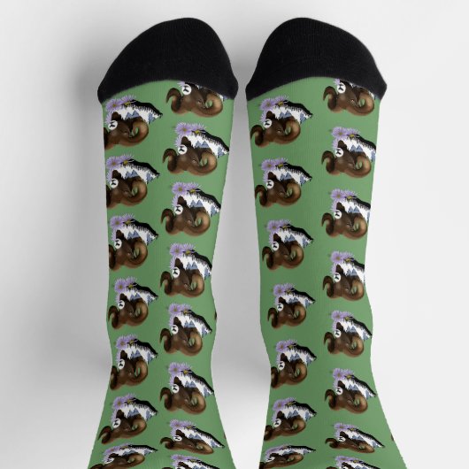 Bighorn Sheep Ram Green Mountains Socken (Oben)