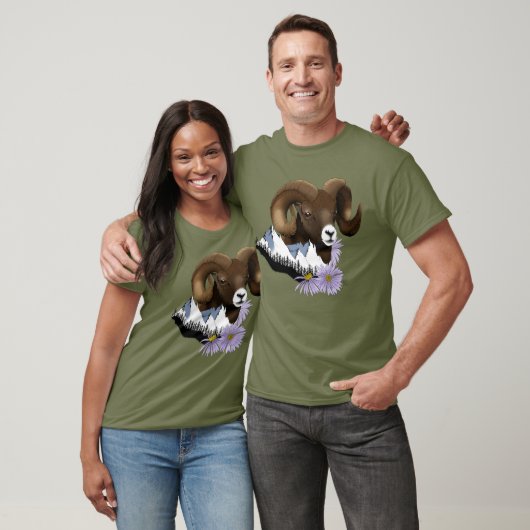 Bighorn Sheep Ram Green Mountains T-Shirt (Unisex)