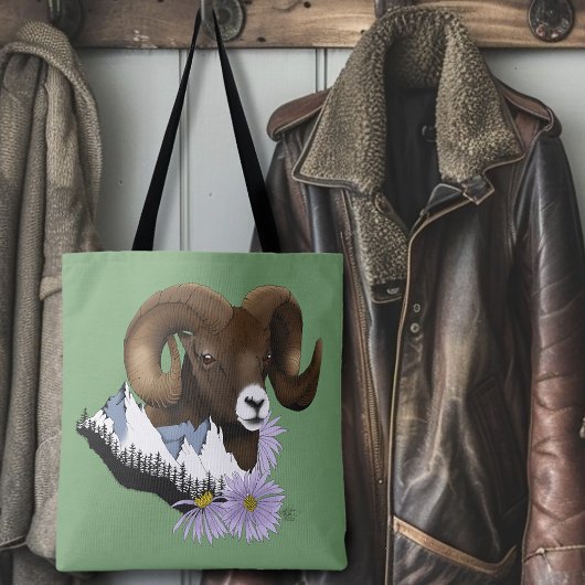 Bighorn Sheep Ram Green Mountains Tasche