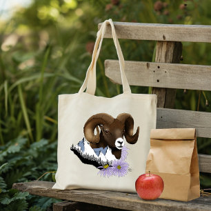 Bighorn Sheep Ram Green Mountains Tragetasche