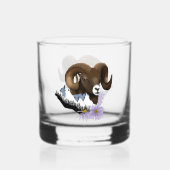 Bighorn Sheep Ram Green Mountains Whiskyglas (Rückseite)