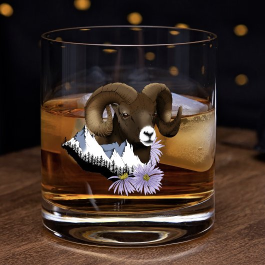 Bighorn Sheep Ram Green Mountains Whiskyglas