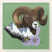 Bighorn Sheep Ram Green Mountians Glasuntersetzer (Vorderseite)
