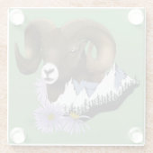 Bighorn Sheep Ram Green Mountians Glasuntersetzer (Rückseite)