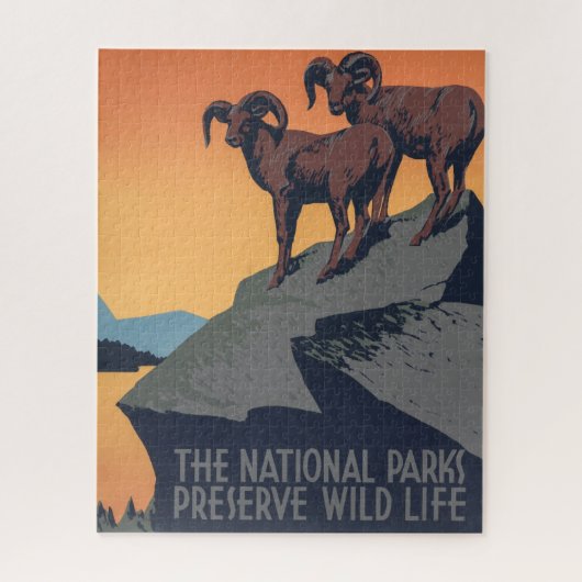 Bighorn Sheep Sunset Poster Jigsaw Puzzle (Vertikal)