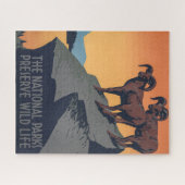 Bighorn Sheep Sunset Poster Jigsaw Puzzle (Horizontal)