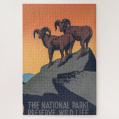 Bighorn Sheep Sunset Poster Jigsaw Puzzle (Vertikal)