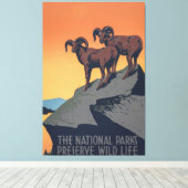 Bighorn Sheep Sunset Poster Leinwanddruck (Insitu (Holzboden))