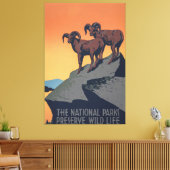 Bighorn Sheep Sunset Poster Leinwanddruck (Insitu (Wohnzimmer))