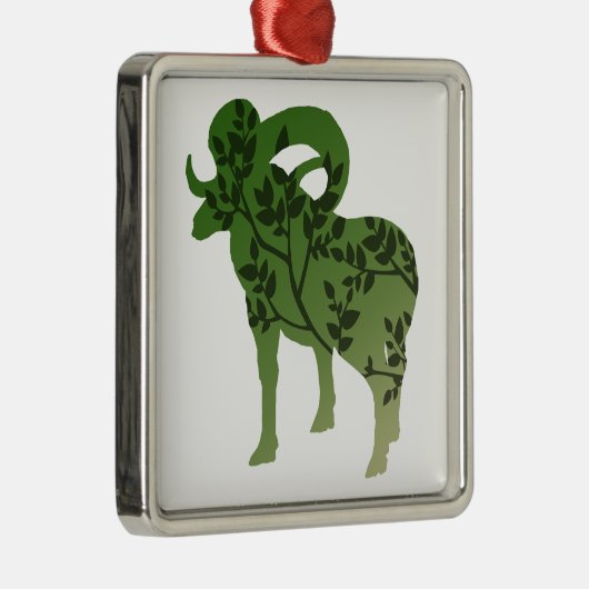Bighorn Sheep Tree Ornament Aus Metall (Rechts)