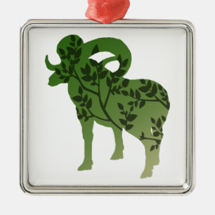 Bighorn Sheep Tree Ornament Aus Metall