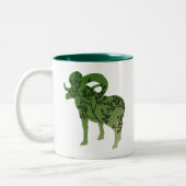 Bighorn Sheep Tree Zweifarbige Tasse (Links)