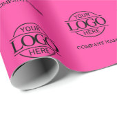 Bight Pink Business Logo Company Name Promotional Geschenkpapier (Rolleneckpunkt)