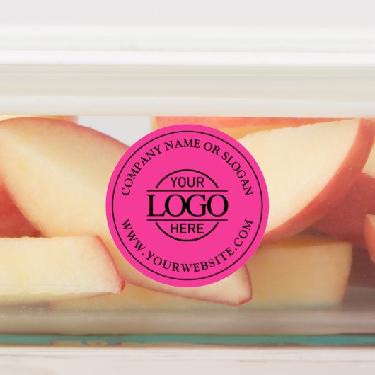 Bight Pink Simple Custom Elegant Business Logo Etiketten (Befestigt)