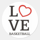 bigLOVE-Basketball. Runder Aufkleber (Vorderseite)