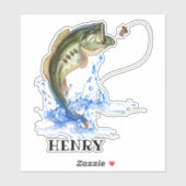 Bigmouth Bass Fish Aufkleber (Blatt)