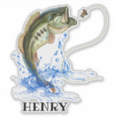 Bigmouth Bass Fish Aufkleber (Vorderseite)