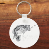 Bigmouth, Largemouth Bass — Großer Fisch nach Lure Schlüsselanhänger (Vorderseite)