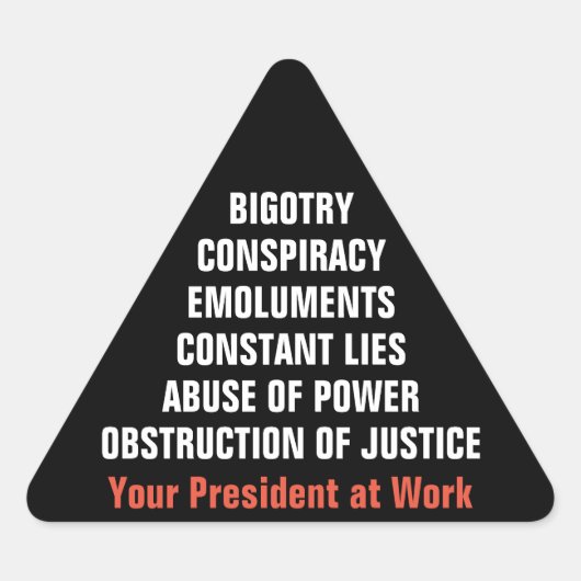 Bigotry-Collusion-Geschehnisse Obstruktion Dreieckiger Aufkleber (Vorderseite)