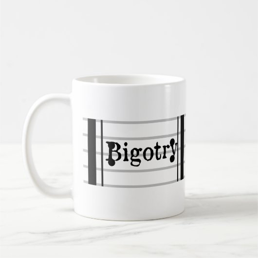 "Bigotry: Die Tasse des musikalischen" Logos (Links)