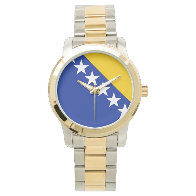 BiH-Flaggenuntersetzer Armbanduhr (Vorderseite)