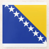BiH-Flaggenuntersetzer Glasuntersetzer (Vorderseite)
