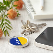 BiH-Flaggenuntersetzer Schlüsselanhänger (Seite)