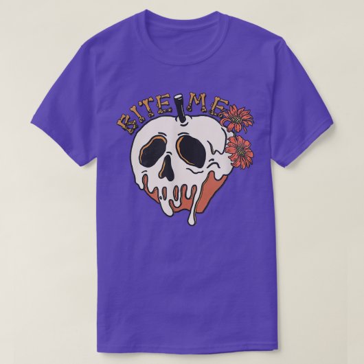 Biite Me Niedlich und Funny Skeleton Head Spooky H T-Shirt (Design vorne)