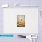 Bij de bloemen decoupage tissue papier (Handwerk)