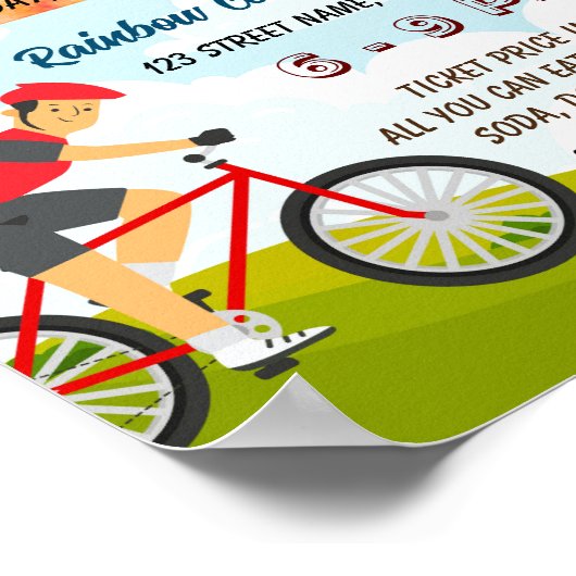 Bike-a-Thon Fundraiser Flyer-Plakatvorlage Poster (Ecke)