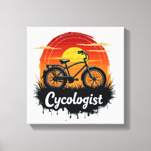 Bike Adventure des Cykologen: Das grafische T-Shir Leinwanddruck