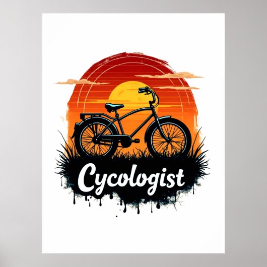 Bike Adventure des Cykologen: Das grafische T-Shir Poster (Vorne)