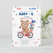 Bike am 4. Juli Babydusche Einladung (Stehend Vorderseite)