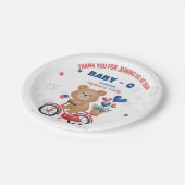 Bike am 4. Juli Babydusche Pappteller (Schrägansicht)