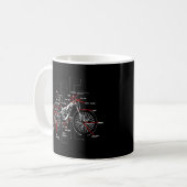 Bike Anatomy Fahrrad Mountainbike Teile Radfahrer Kaffeetasse (Vorderseite Links)